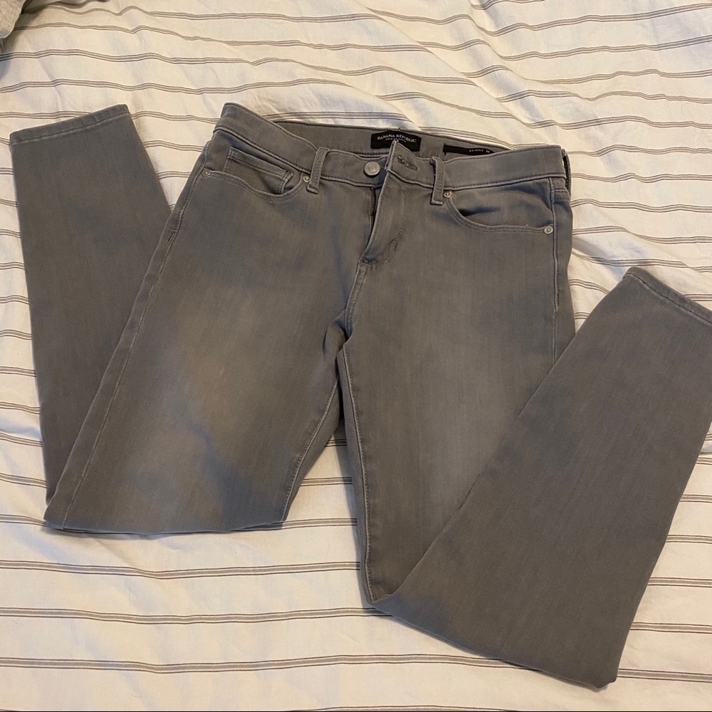Banana Republic gray wash skinny jeans